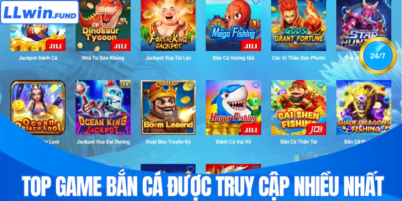 Top game bắn cá được truy cập nhiều nhất tại sảnh